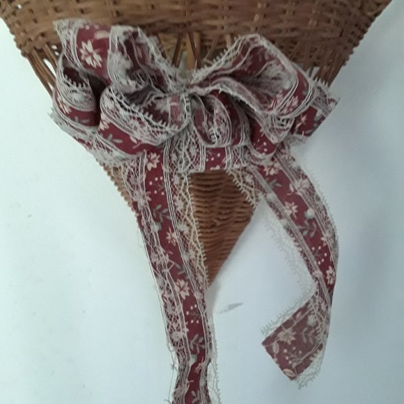 Wicker Hanging Planter with Bamboo Hanger - Picture 3 of 7